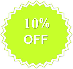 Bold 10% Off Sale Tag on Multilayer Geometric Shapes – Promotional Graphic