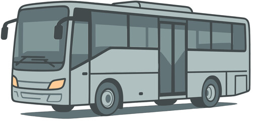 City Bus Vector Illustration - Public Transport and Travel Icon