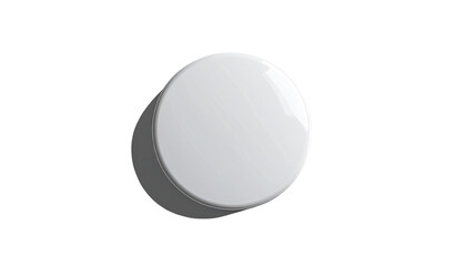 A plain, white, circular object, possibly a button or lid, presented in 3D, showing a slight, subtle bump or curve in the center