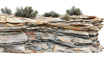 Layered Rock Formation Outcrop