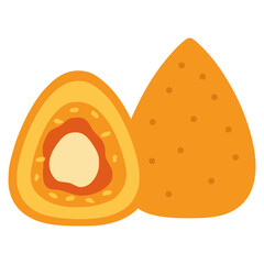 Arancini Italian deep-fried rice balls flat color vector illustration template design