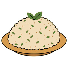 Risotto classic Italian dish flat color vector illustration template design