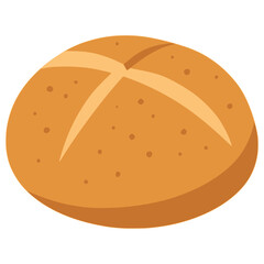 Irish soda bread flat color vector illustration template design