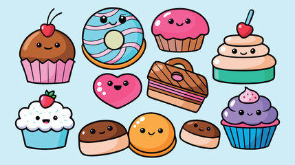 Sweet Treats, Cartoon Desserts, Delicious Pastries, Animated Sweets, Bakery Art, Fun Treats, Dessert Illustration, Cartoon Bakery, Yummy Pastries, Sweet Joy, Dessert Delight, Animated Bakery, Cartoon 