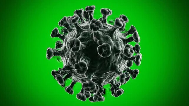depiction of a single virus on green background