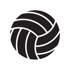 Black Volleyball Sport Ball Icon Illustration