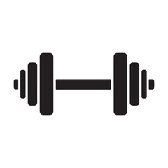Minimalist Black Barbell Weight Icon