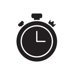 Black Silhouette Stopwatch Timer Icon