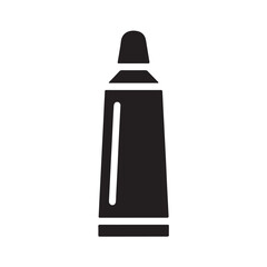 Black Squeeze Tube Icon for Cosmetics, Ointment, or Paint