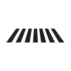 Black and White Pedestrian Crossing Stripes in Perspective