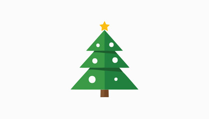Obraz premium Decorated Green Christmas Tree with White Ornaments