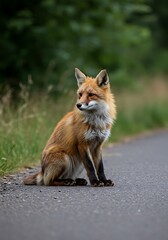 Roadside Rendezvous: A Fox's Gaze