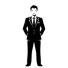 Man in a suit standing with hands in pockets