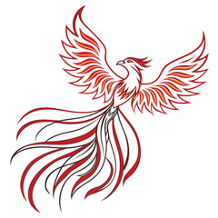 Fototapeta premium Abstract phoenix bird logo design for motivation and inspiration