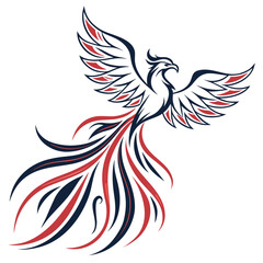 Obraz premium Abstract phoenix bird logo design for motivation and inspiration