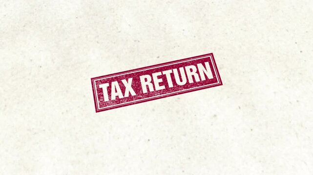 Tax Return Wooden Rectangle Shape Rubber Stamp