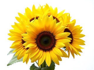 Naklejka premium Sunflower on white background