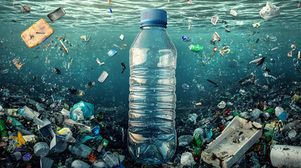 Plastic Bottle Underwater Pollution Problem
