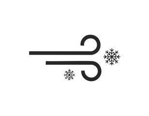 Wind and Snow Icon Symbol weather