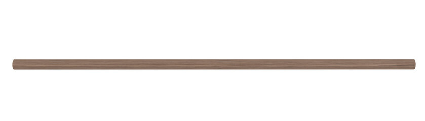 A high-quality 3D render of a long, straight wood rod. Its natural grain and smooth texture make it a versatile asset for architecture or construction.
