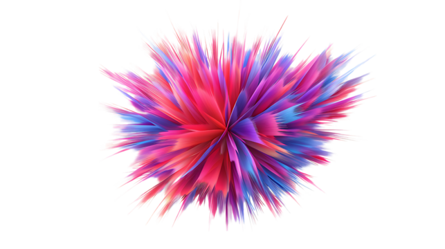 Vibrant explosion of colorful paint isolated on transparent background creates a dynamic and eye catching abstract design for various applications