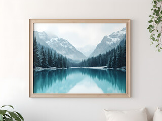 mountain lake and mountains