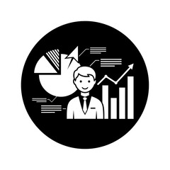 Business analytics and financial growth concept with charts and graphs