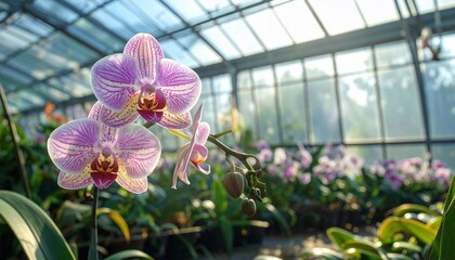 Orchid Greenhouse Serenity:  Sunlight Drenched Phalaenopsis