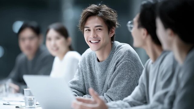 Team Collaboration Meeting Showcasing Corporate Innovation and Vitality