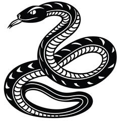 Fototapeta premium Minimalist single line art snake design with a clean modern aesthetic