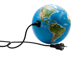 Global Energy Connection A World Powered by Electricity isolated on transparent background