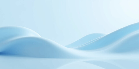 Abstract blue wave background with flowing curves and light vector design elements