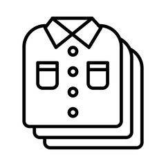 Stacked Shirts Icon Isolated on White Background