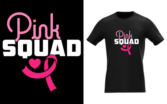 Empowering women pink squad breast cancer awareness motivational support banner design