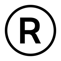 Registered Trademark Symbol in Circle Isolated on White Background
