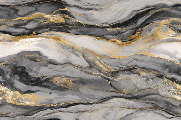 Fototapeta premium Calacatta Viola marble texture, Charcoal Grey background, Silver veins, Ink Drop in Water Fluid, For Book Cover Art aesthetic, seamless pattern