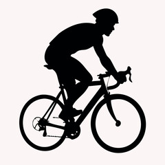 Cyclist Silhouette on Road Bicycle