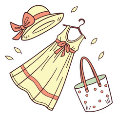 Charming summer sundress with a stylish hat for a fashionable day out