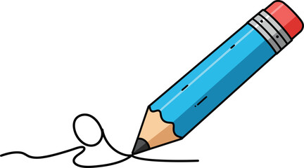 Creative drawing blue pencil sketching ideas inspiration education vector