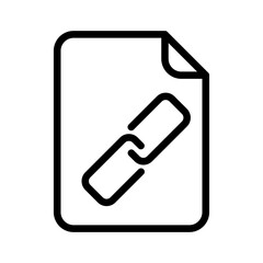 Link Icon on Document, Isolated on White Background