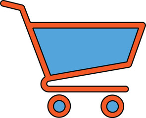 Cart Shopping E-commerce Minimal Outline Vector Icon Isolated for Retail and Online Store Design