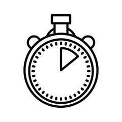 Stopwatch Icon in Line Art Style Isolated on White Background
