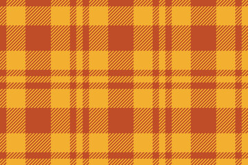 plaid background check fabric texture orange and yellow colors gingham vector seamless pattern cloth illustration