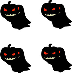 set of halloween pumpkins