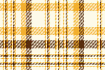plaid background check fabric texture yellow and brown colors gingham vector seamless pattern cloth illustration