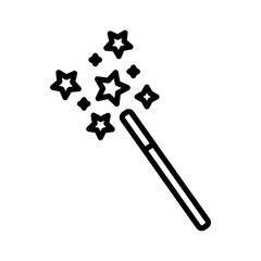 Magic Wand with Stars, Isolated on White Background