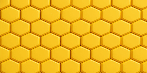 Honeycomb seamless pattern background with hexagon cells in yellow vector illustration