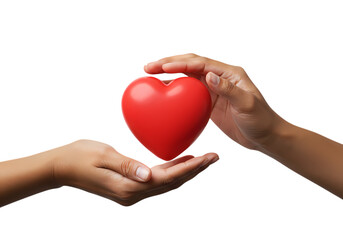 Obraz premium Protecting a Heart Compassion Care and Giving isolated on transparent background