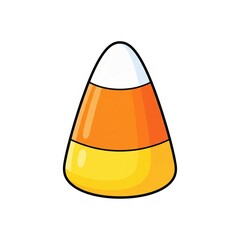 Isolated Candy Corn Sweet Treat with Gradient Layers on White Background
