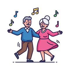Elderly Couple Dancing